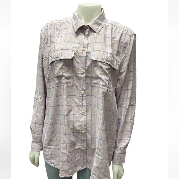 Eddie Bauer Travex Purple Plaid Long Sleeve Size XL - Picture 1 of 10